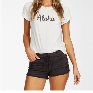 Billabong lace-up black shorts NWOT